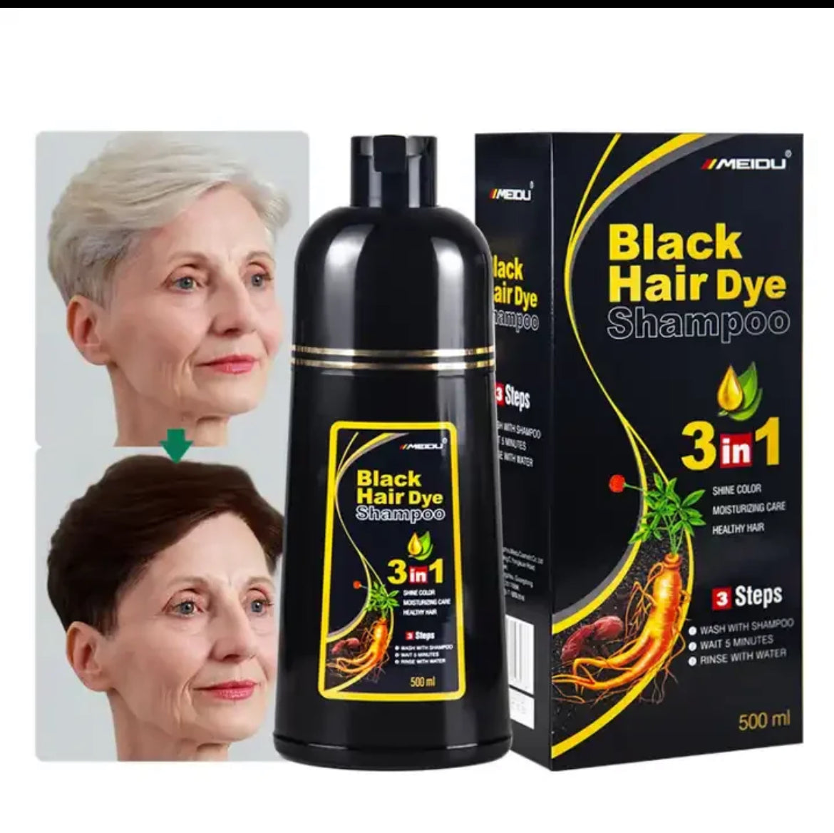 Hair Dye Shampoo 3 in 1 Hair Shampoo for Women & Men