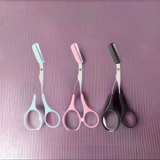 Eyebrow Trimmer Scissor With Comb Lady Woman Men Hair Removal