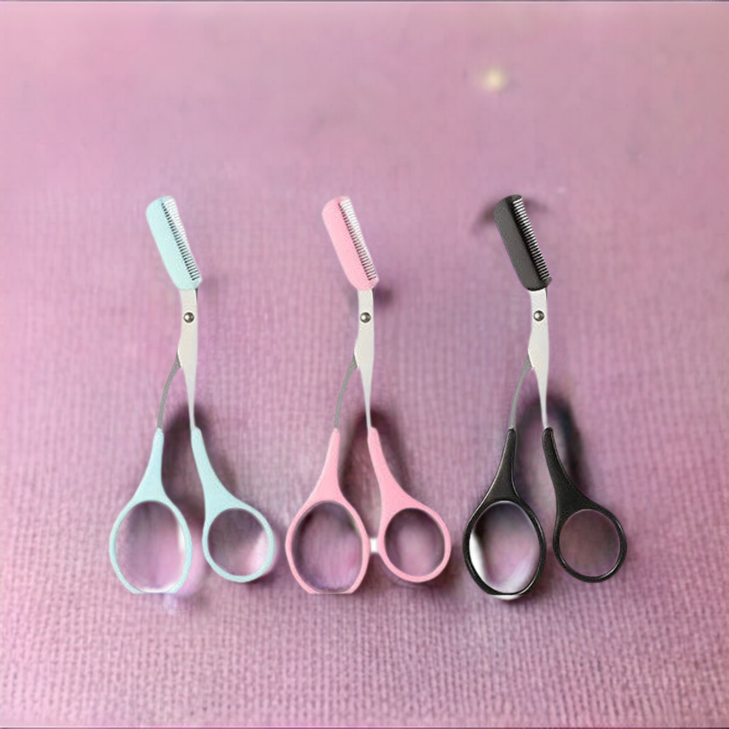 Eyebrow Trimmer Scissor With Comb Lady Woman Men Hair Removal